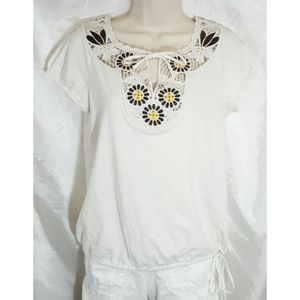 Jones New York Sport Embroidered Tie Waist Tunic